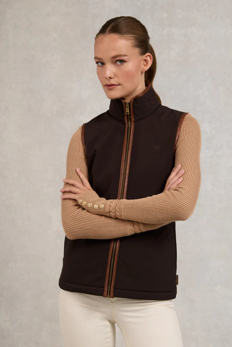 (Holland Cooper) Country Fleece Gilet - Chocolate (Women's)