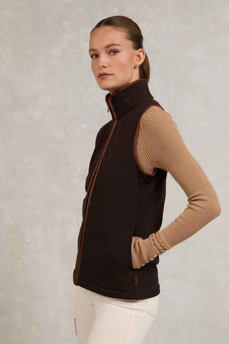 (Holland Cooper) Country Fleece Gilet - Chocolate (Women's)