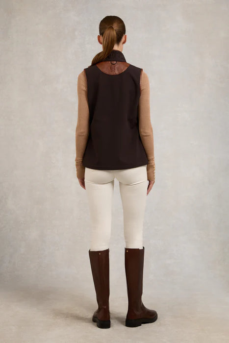 (Holland Cooper) Country Fleece Gilet - Chocolate (Women's)