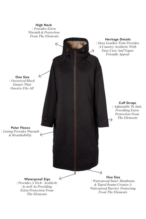(Holland Cooper) One Size Waterproof Coat -  Khaki (Women's)