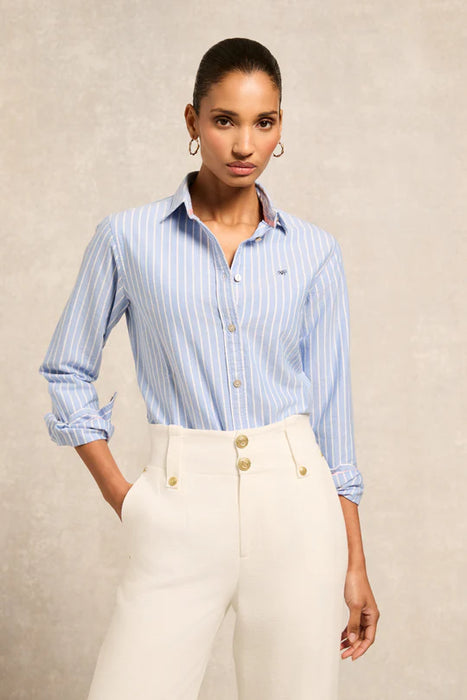 (Holland Cooper) Oxford Shirt - Sky Blue Stripe (Women's)