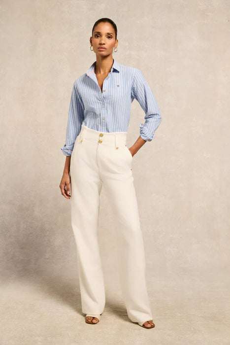 (Holland Cooper) Oxford Shirt - Sky Blue Stripe (Women's)