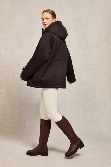 (Holland Cooper) One Size Lightweight Waterproof Jacket - Chocolate (Women's)