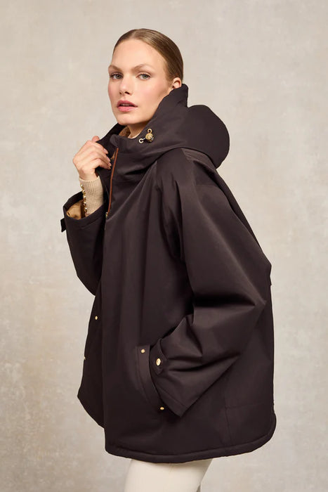 (Holland Cooper) One Size Lightweight Waterproof Jacket - Chocolate (Women's)