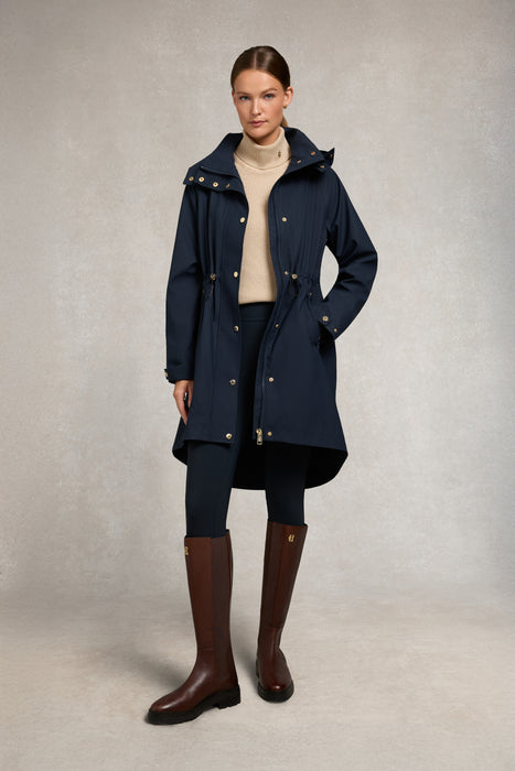 (Holland Cooper) Chartwell Waterproof Rain Parka - Ink Navy (Women's)