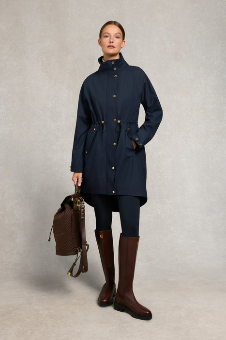 (Holland Cooper) Chartwell Waterproof Rain Parka - Ink Navy (Women's)