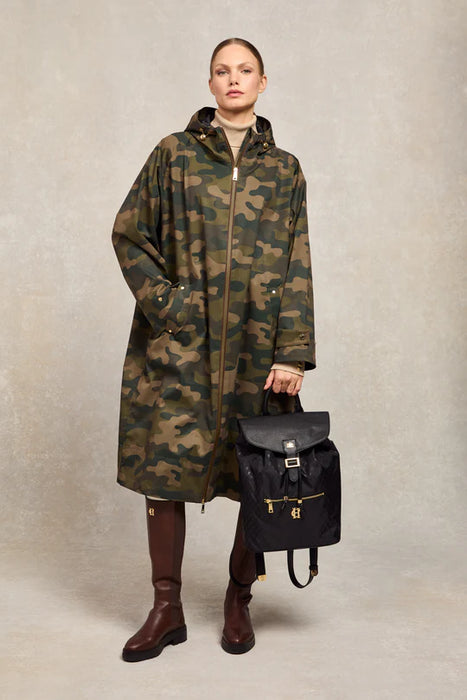 (Holland Cooper) One Size Waterproof Coat -  Camo (Women's)