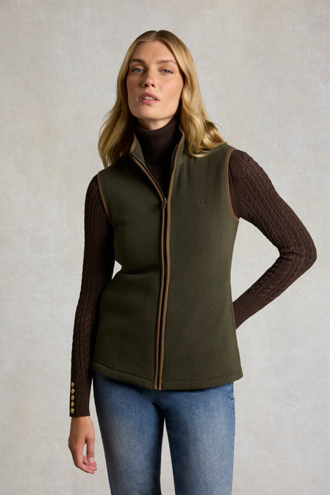 (Holland Cooper) Country Fleece Gilet - Khaki Canvas (Women's)