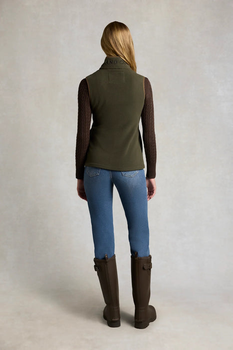 (Holland Cooper) Country Fleece Gilet - Khaki Canvas (Women's)