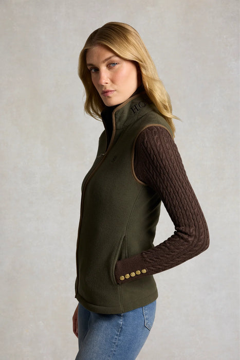 (Holland Cooper) Country Fleece Gilet - Khaki Canvas (Women's)