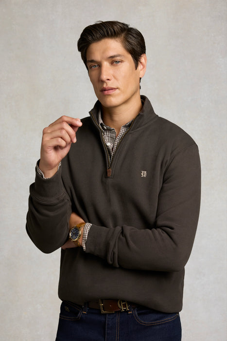 (Holland Cooper) Classic Quarter Zip Sweat - Bournville (Men's)