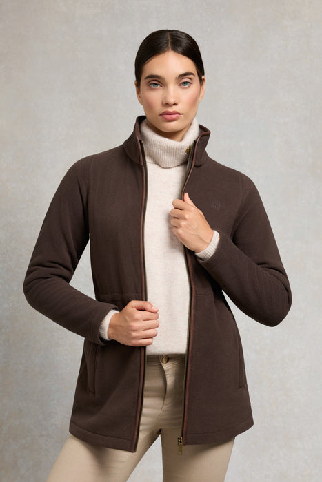 (Holland Cooper) Country Longline Fleece - Chocolate (Women's)
