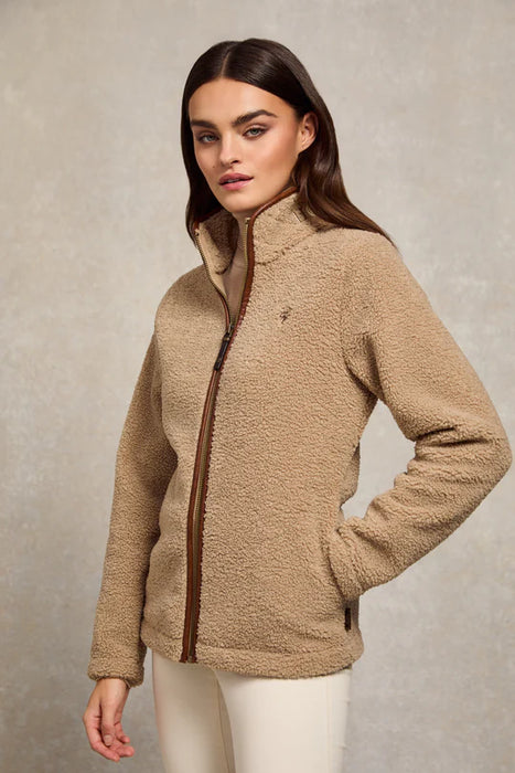 (Holland Cooper) Country Fleece Jacket - Natural Borg (Women's)