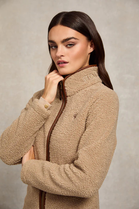 (Holland Cooper) Country Fleece Jacket - Natural Borg (Women's)