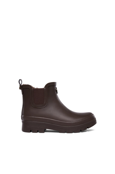 (Holland Cooper) Sherpa Lined Chunky Chelsea Wellington Boots - Chocolate (Women's)