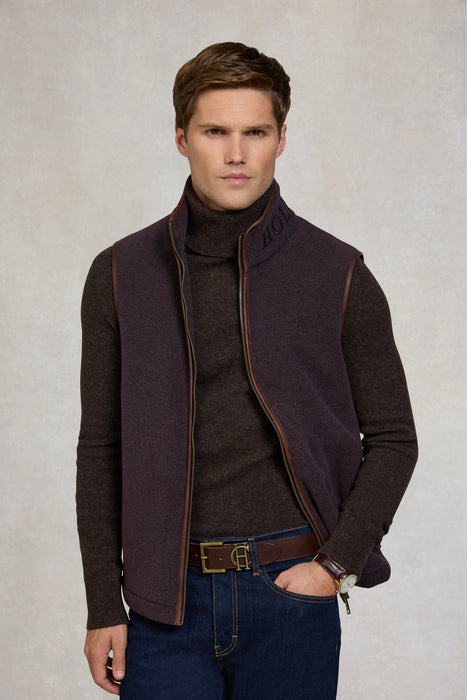 (Holland Cooper) Country Fleece Gilet - Claret (Men's)