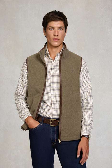 (Holland Cooper) Country Fleece Gilet - Dusty Khaki (Men's)