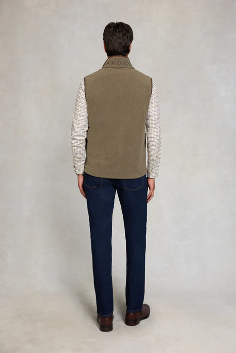 (Holland Cooper) Country Fleece Gilet - Dusty Khaki (Men's)