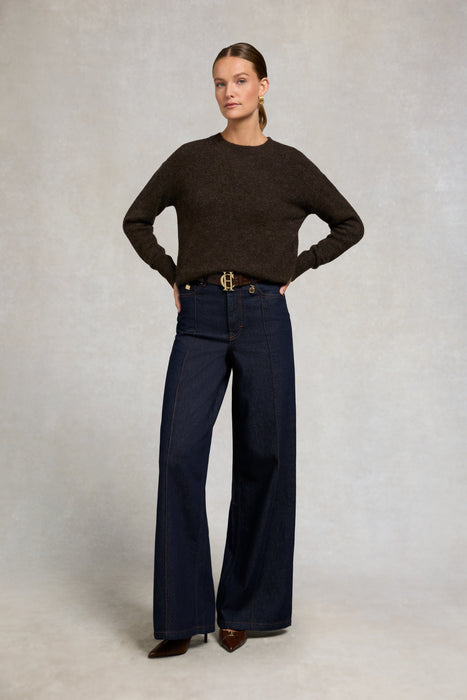 (Holland Cooper) Tori Crew Neck Knit - Chocolate (Women's)