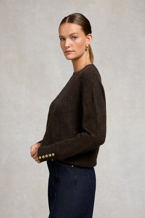 (Holland Cooper) Tori Crew Neck Knit - Chocolate (Women's)