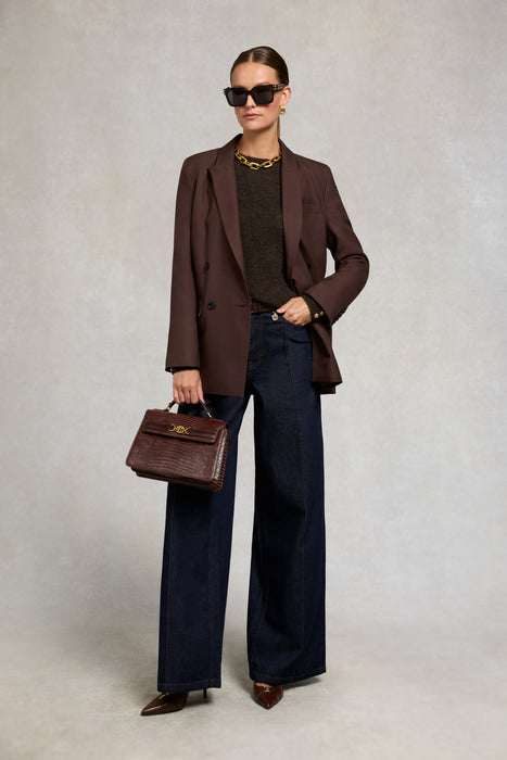 (Holland Cooper) Tori Crew Neck Knit - Chocolate (Women's)