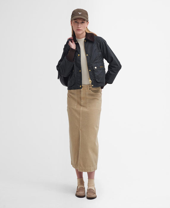 (Barbour) Cropped Beadnell Wax Jacket -  Sage Ancient (Women's)