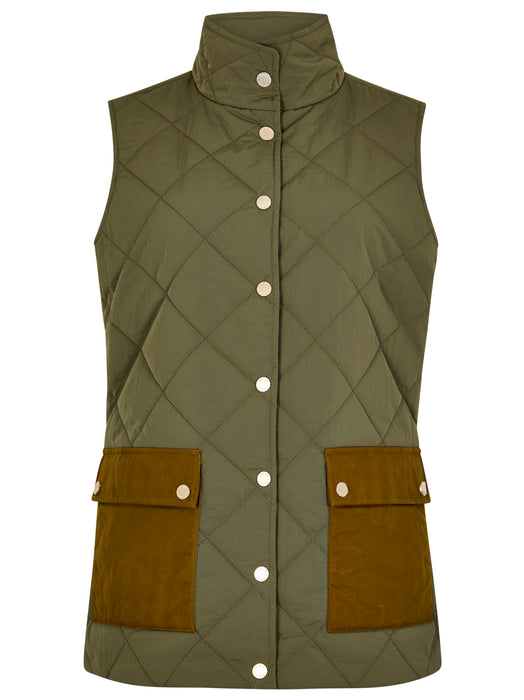 (Dubarry) Clashmore Quilted Gilet - Kelp (Women's)