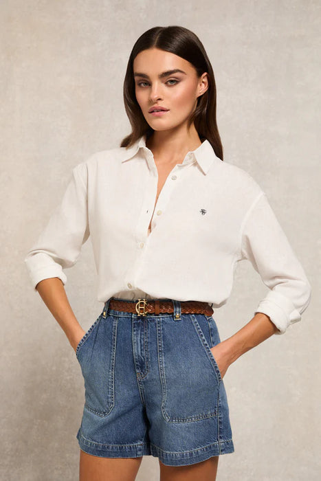 (Holland Cooper) Relaxed Fit Linen Shirt (Women's)