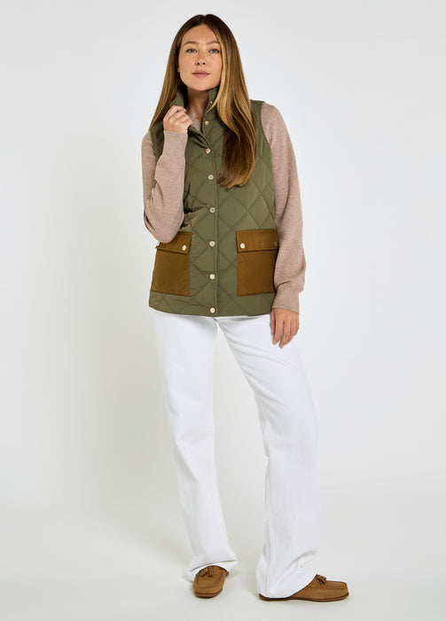 (Dubarry) Clashmore Quilted Gilet - Kelp (Women's)