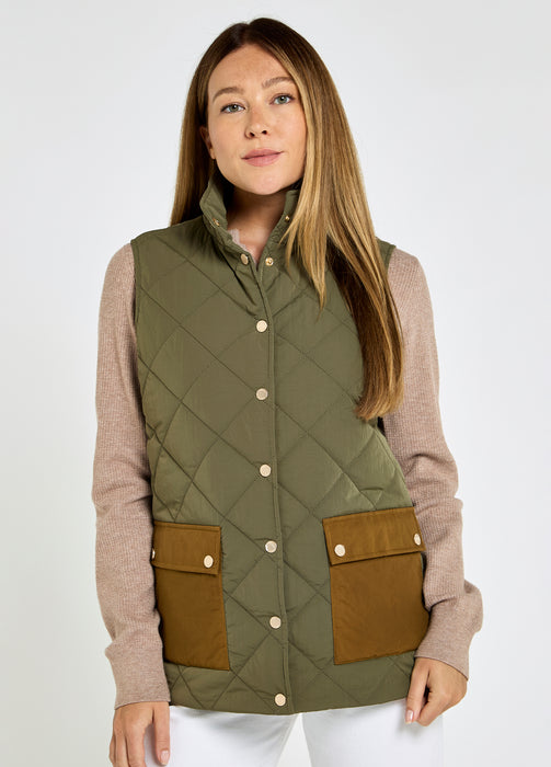 (Dubarry) Clashmore Quilted Gilet - Kelp (Women's)