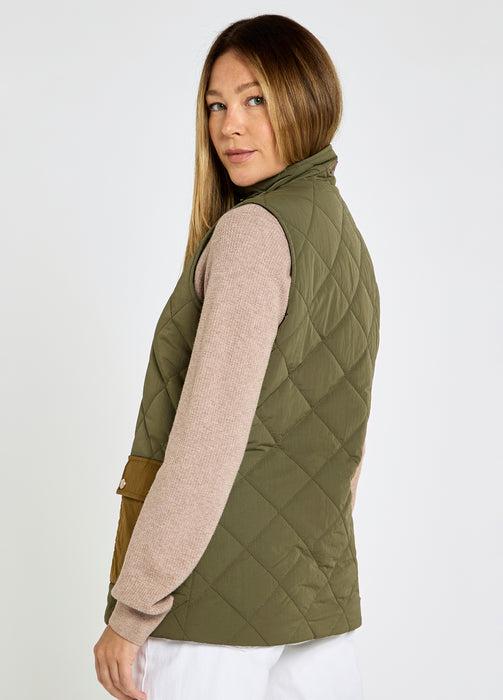 (Dubarry) Clashmore Quilted Gilet - Kelp (Women's)