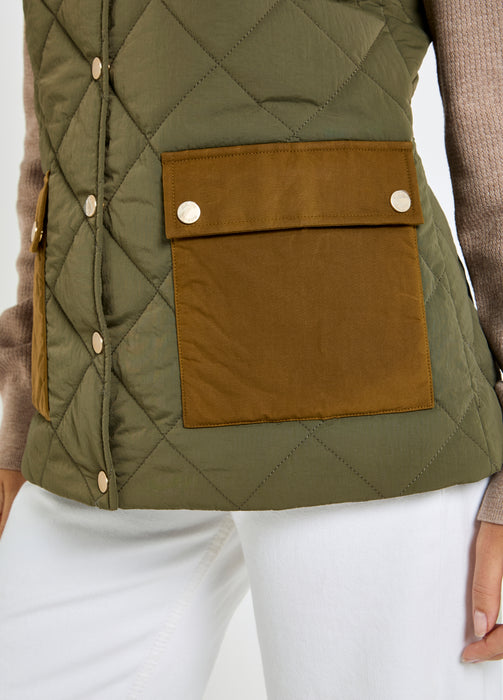 (Dubarry) Clashmore Quilted Gilet - Kelp (Women's)