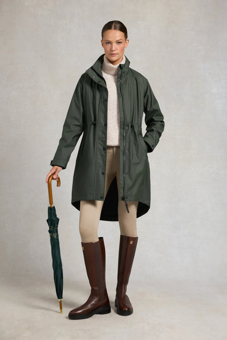 (Holland Cooper) Chartwell Rain Parka - Evergreen (Women's)