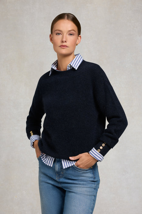 (Holland Cooper) Tori Crew Neck Knit - Ink Navy (Women's)