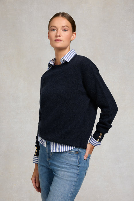 (Holland Cooper) Tori Crew Neck Knit - Ink Navy (Women's)