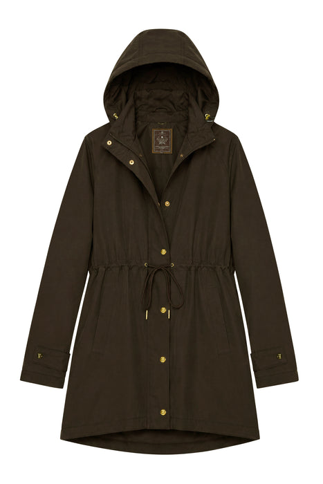(Holland Cooper) One-Size Waterproof Parka - Olive Brown (Women's)