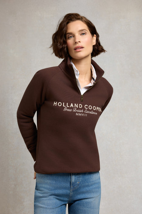 (Holland Cooper) Sporting Goods Zip Henley Jumper (Women's)