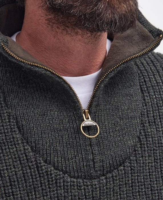 SALE - (Barbour) New Tyne Half Zip Jumper - Olive (Men's)