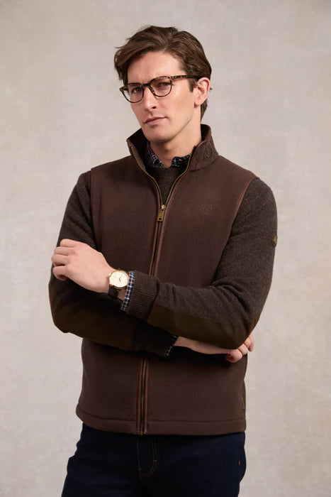 (Holland Cooper) Country Fleece Gilet - Chocolate (Men's)