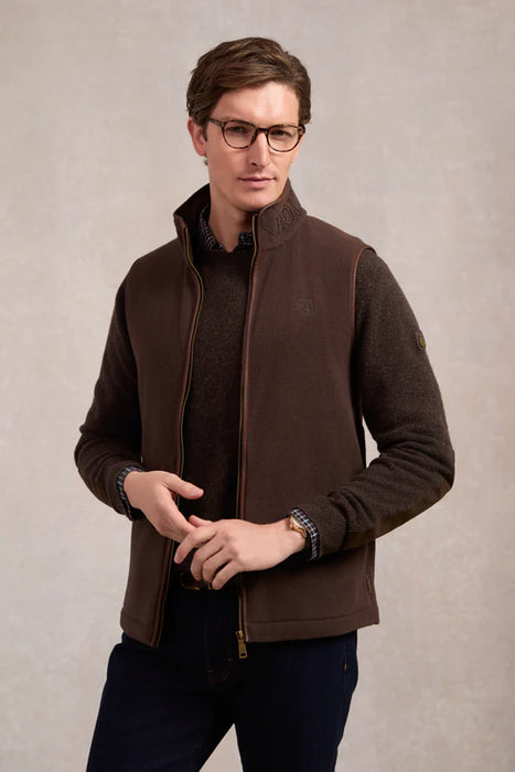 (Holland Cooper) Country Fleece Gilet - Chocolate (Men's)