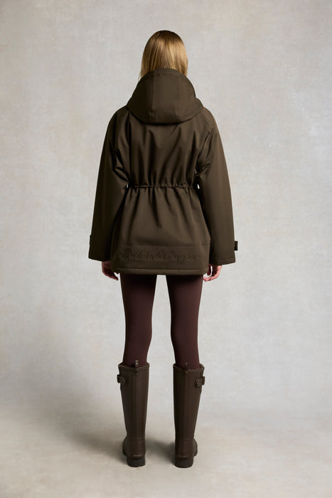 (Holland Cooper) One-Size Waterproof Parka - Olive Brown (Women's)