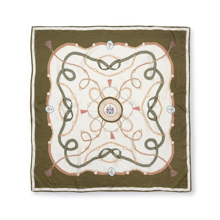 (Hicks & Brown) Melford Silk Scarf - Olive Green (Women's)