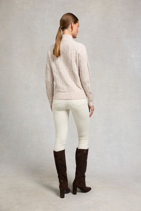 (Holland Cooper) Bridget Quarter Zip Knit - Barley (Women's)