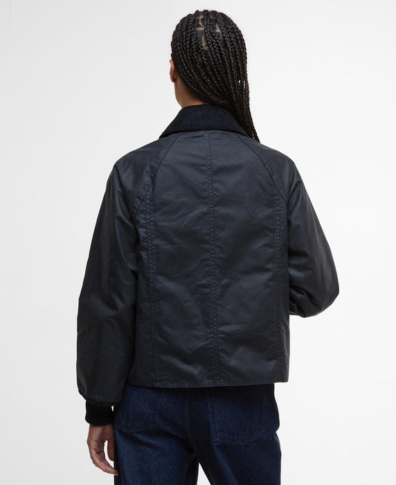 (Barbour) Cropped Beadnell Wax Jacket - Navy Classic (Women's)