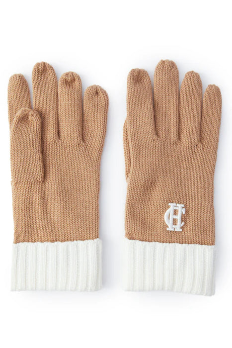 (Holland Cooper) Chelsea Knitted Gloves - Camel (Women's)