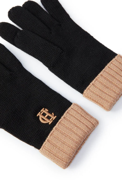 (Holland Cooper) Chelsea Knitted Gloves - Black (Women's)