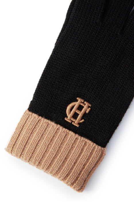(Holland Cooper) Chelsea Knitted Gloves - Black (Women's)