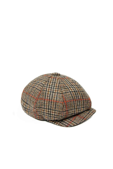 (Holland Cooper) Baker Boy Tweed Cap - Orange Windsor (Women's)