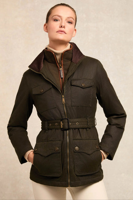 (Holland Cooper) Belted Waxed Jacket (Women's)
