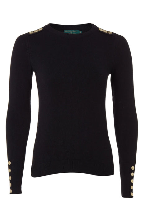 (Holland Cooper) Buttoned Knit Crew Neck Jumper (Women's)